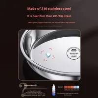 Plateau rond en acier inoxydable de qualité alimentaire 316, design moderne minimaliste, grande assiette à petit-déjeuner pour usage domestique