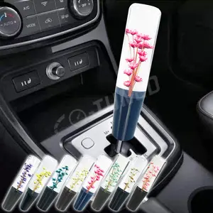 Brand New 20CM Transparent Flower Shift Knob Racing Styling Real Flower Resin Manual Gear Shfter Knob Universal Car Decor Parts