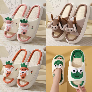 Animal peluche vaca suave unisex abierto lindo cara esponjosa peluda Zapatillas Zapatos PVC suela antideslizante cara de piel al por mayor zapatillas de animales - Product Image 5