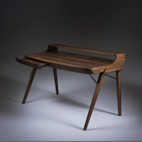 Escritorio de Computadora de Madera Sólida, Estilo Moderno, Mesa de Escritorio para Oficina en Casa, Estación de Trabajo Personalizada para Sala de Estudio o Dormitorio