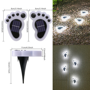 Luz <span class=keywords><strong>de</strong></span> suelo con huella <span class=keywords><strong>Solar</strong></span> para exteriores, decoración impermeable para jardín, Villa, patio, Lámpara decorativa para césped - Product Image 5