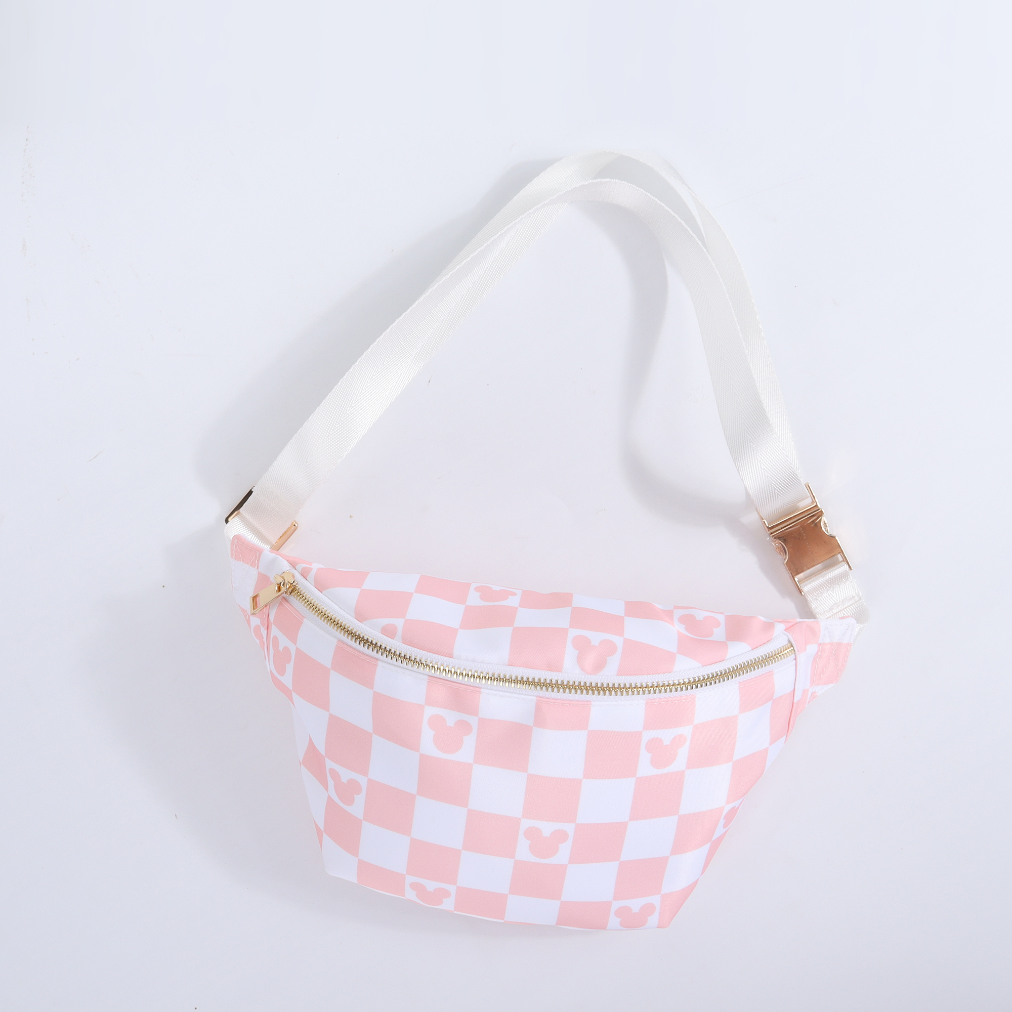 peach pink checkered
