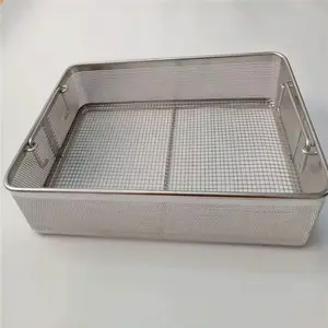 Custom-made Medical Grade 304/316 Stainless Steel Medical Device Disinfection Basket For Storage And Disinfection