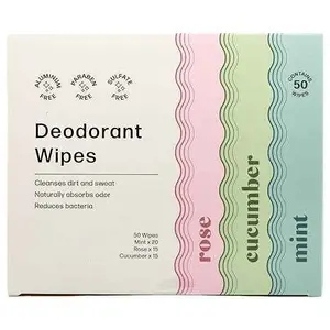 Individually Wrapped Mint Rose Organic Cucumber Extracts Added Deodorant Wipes for Gym Camping