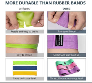 ชุดยางยืดวงออกกำลังกายผ้าคอตตอนออกกำลังกายผ้า3วงเอวยางยืดกันลื่นกำหนดโลโก้ได้เอง - Product Image 5