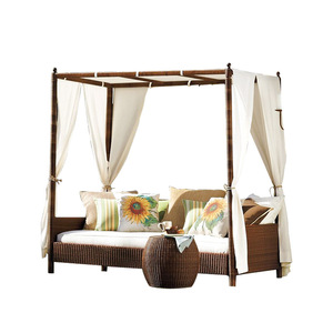 Chaises longues <span class=keywords><strong>de</strong></span> loisirs <span class=keywords><strong>de</strong></span> haute qualité en gros pour piscines extérieures, tente pare-soleil imperméable avec rideaux et canapé-lit - Product Image 4
