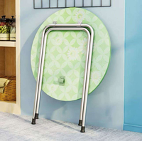 Table à manger pliable rectangulaire avec cadre en fer, plateau en bois et pieds en verre, portable pour la maison, pour 4 personnes