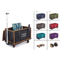 Chariot pliable robuste, chariot utilitaire pliable, chariot d'épicerie portable avec poignée télescopique pour le camping et les courses
