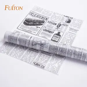 맞춤형 인쇄 버거 샌드위치 포장 왁스 코팅 신문 식품 버거에 대한 크래프트 종이
