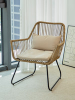 Ensemble de table et chaises d'extérieur en rotin 3 pièces pour balcon, design moderne et simple, 2 places, pour cour et terrasse