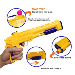 热销室内室外安全吸盘手枪可以发射子弹男孩玩具儿童塑料玩具橡胶子弹玩具枪
