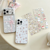 Film de protection d'objectif en verre trempé pour iPhone 17 16 Pro Max, motif chien de dessin animé BoW, avec colle intégrale et coque de protection pour objectif