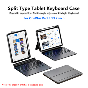 Nieuwe Magnetische Split Tablet Toetsenbordhoes TPU Leder Draadloos <span class=keywords><strong>Touchpad</strong></span> 360 Graden Rotatie Volledige Grootte voor OnePlus Pad <span class=keywords><strong>3</strong></span> 13.2-inch - Product Image 2