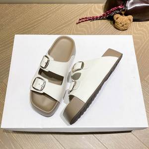 Women's Genuine Leather Buckle Casual Boken Sandals 2026 Summer New Arrival Thick-<b>Soled</b> Sandals Outdoor Wear - Product Image 1