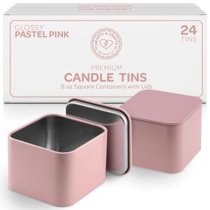 Caja de lata de vela vacía personalizada, bote de lata para perfume, vela rosa - Product Image 1