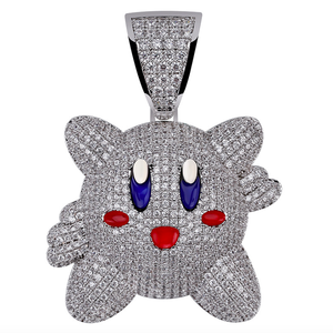 Jialin de ins caliente hiphop helado lleno de diamantes Japón lindo animación <span class=keywords><strong>Kirby</strong></span> sueño <span class=keywords><strong>tierra</strong></span> colgante collar - Product Image 6