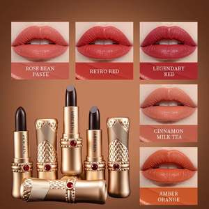 Lápiz Labial MERCILEN de Larga Duración, Resistente al Agua, Color Nude, Rojo Mate, Vegano, Cruelty Free, Sólido, Moderno, Cosmético para Mujer - Product Image 1