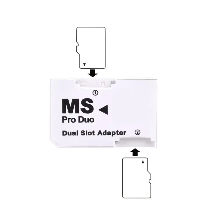 Adaptador de ranura doble para tarjeta SD TF, convertidor universal de tarjeta de memoria para PSP Pro Duo