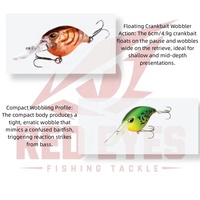 Leurre flottant Red Eyes Crankbait Wobbler 6cm 4.9g, leurre dur pour la pêche au bar en eau douce, matériel de pêche en gros