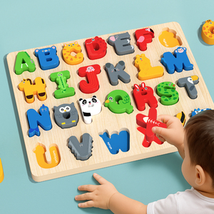 Giocattolo in Legno per Bambini: <span class=keywords><strong>Puzzle</strong></span> con Lettere e Animali, Gioco Educativo per l'Apprendimento dell'Alfabeto - Product Image 5