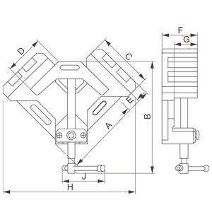 Fervi Bench Vise For Welding 90 Degree Profiles 0205 120mm - Product Image 1