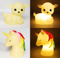 Nouveau INS Offre Spéciale Baleine Dinosaure Cerf Chien Cochon Animal Doux Silicone Jouet Led Sommeil Veilleuse Mini Dessin Animé Mignon Bébé Veilleuse