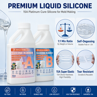 Caoutchouc de silicone liquide Platinum Cure 15A, kit de fabrication de moules super élastique et résistant à la chaleur, silicone autodésulfurant à faible viscosité