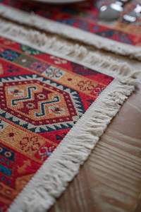 Runner da tavolo classico geometrico Jacquard in stile etnico retrò estivo di Anne - Product Image 6