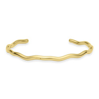 LUCKYJIU Fabricant de bijoux sur mesure en gros, bracelet jonc ondulé en acier inoxydable plaqué or 18 carats, résistant à l'eau et à la ternissure