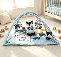 Matras Gimnasium Bayi OEM ODM untuk Tummy Time dengan Mainan Gantung Hewan Hutan dari Bahan Plush untuk Bayi Baru Lahir, Grosir, Hadiah