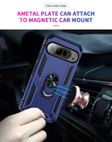 Coque robuste antichoc avec béquille pour Google Pixel 9A/8A/7A – Étui blindé tendance – Accessoire Google Pixel 7 Pro