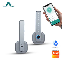 Serrure de porte intelligente Wi-Fi Tuya TTlock Contrôle par application Empreinte digitale Écran tactile Clavier Code Cloud Alliage d'aluminium Porte en verre
