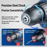 Perceuse à main sans fil Commercial King 16V avec moteur sans balais, couple élevé de 38 Nm, vitesse variable, outil électrique portable pour bricolage domestique