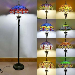 Vintage Tiffany <span class=keywords><strong>libellule</strong></span> créatif chaud verre LED lampadaires pour café chambre salon debout Vertical lampadaire - Product Image 3