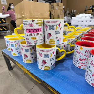 Yin Sheng Ceramic <b>Mug</b> 8.2cm Diameter 9.5cm Height Heart Handle Sublimation Custom Gift Cup - Product Image 2