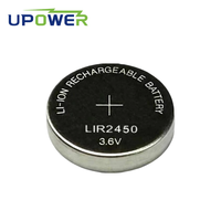 ULi LIR2450 Pile bouton lithium-ion 3.6V 160mAh Pile bouton rechargeable Li-ion pour horloge de montre Piles CMOS