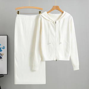 B600 kadınlar pamuk kazak seti <span class=keywords><strong>2</strong></span> veya <span class=keywords><strong>3</strong></span> parça kıyafetler kısa/uzun kollu örgü <span class=keywords><strong>2</strong></span> iki parçalı kazak elbise - Product Image 2