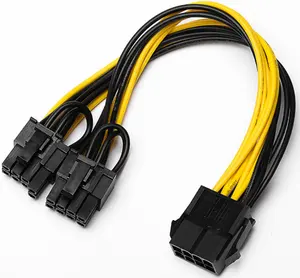 8 Pin to Dual 8 Pin 6+2 Extension Cable 30cm Power Cable PIC-Express Supply Cable Graphics card Female to Female