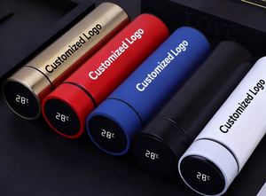 กระติกน้ำเก็บความร้อนอัจฉริยะ CustomTermo พร้อมหน้าจอแสดงอุณหภูมิ LED  วัสดุโลหะหุ้มฉนวนสแตนเลสสตีล - Product Image 2