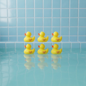 6 Pack Cartoon <b>Squeaky</b> Yellow Rubber Duck Waterproof Floating Chew Bath <b>Toy</b> for Pets - Product Image 3