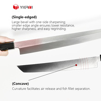 Acier à haute teneur en carbone 27cm/30cm japonais Premium Yanagiba Sakimaru Sashimi couteau pour saumon professionnel et filet de poisson Sushi