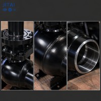 Vanne à boisseau sphérique à trunnion entièrement soudée API 6D, tige longue, structure DBB à souder bout à bout pour pipeline de transmission de gaz naturel