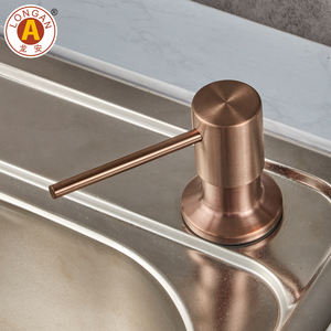 中国厨房水槽厂定制500毫升厨房手动黑色手碟皂液分配器不锈钢 - Product Image 4