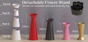 Bandeja de orquídeas negras de plástico PP apilable de montaje rápido F324 para exposiciones de Halloween planificadores de eventos festivos se adapta a 7-9 orquídeas - Product Image 2