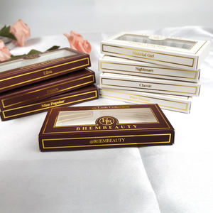 B1022 Großhandel Wimpern <span class=keywords><strong>box</strong></span> benutzer definierte Logo Druck Pappkarton Roségold Folie Stempel Schönheit falsche Wimpern Papier Verpackungs schachteln - Product Image 4