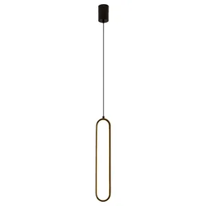 Lámpara colgante minimalista de 40cm y 130cm, luz moderna simple con marco dorado y negro, alambre ajustable de 1,2 m, directa de fábrica