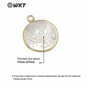 WT-JP237 WKT nouveau design usine directement vente christian religieux la paix pigeon pendentif sculpté naturel blanc pigeon shell pendentif - Product Image 6