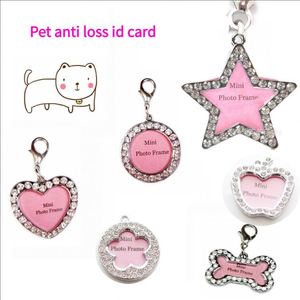 Accessoires de collier pour animaux de compagnie : porte-clés, cadres photo diamantés, médailles d'identification anti-perte, médailles personnalisées en forme d'os/cœur pour chiens et chats, personnalisables à la main - Product Image 3