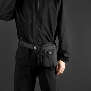 Sac banane unisexe noir tendance, personnalisé, imperméable, anti-odeur, avec fermeture éclair, portable, pour la marche sportive - Product Image 5