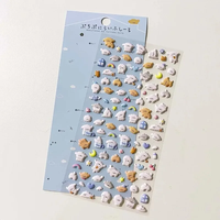 Autocollant personnalisé en PVC gonflé Kawaii 3D, motif animal de dessin animé, pour décoration de coque de téléphone, journalisation, scrapbooking, cadeau scolaire